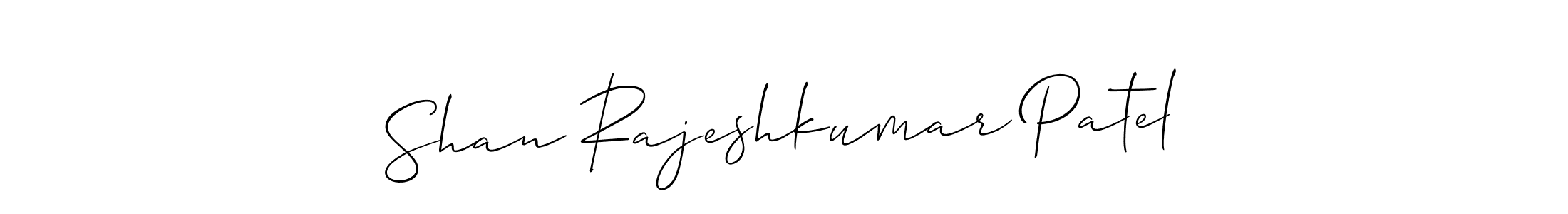 Create a beautiful signature design for name Shan Rajeshkumar Patel. With this signature (Allison_Script) fonts, you can make a handwritten signature for free. Shan Rajeshkumar Patel signature style 2 images and pictures png