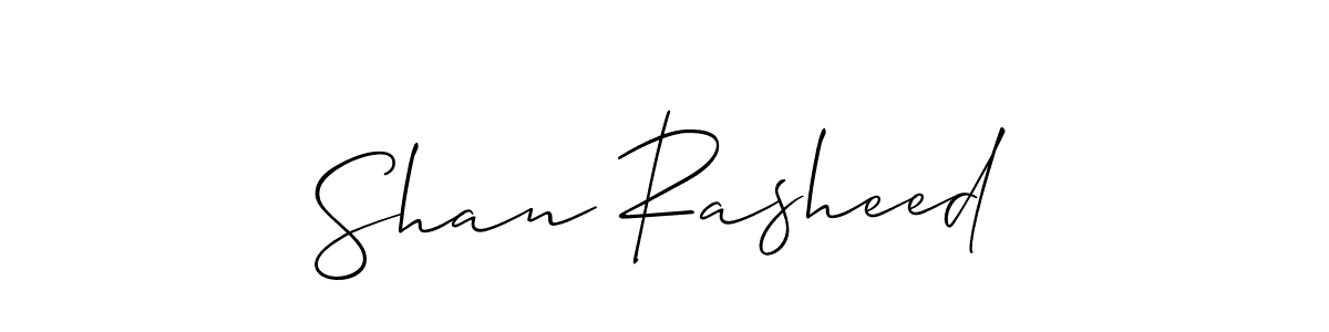 Design your own signature with our free online signature maker. With this signature software, you can create a handwritten (Allison_Script) signature for name Shan Rasheed. Shan Rasheed signature style 2 images and pictures png