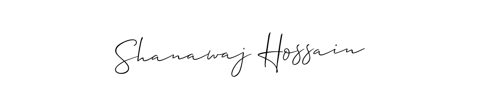 Allison_Script is a professional signature style that is perfect for those who want to add a touch of class to their signature. It is also a great choice for those who want to make their signature more unique. Get Shanawaj Hossain name to fancy signature for free. Shanawaj Hossain signature style 2 images and pictures png