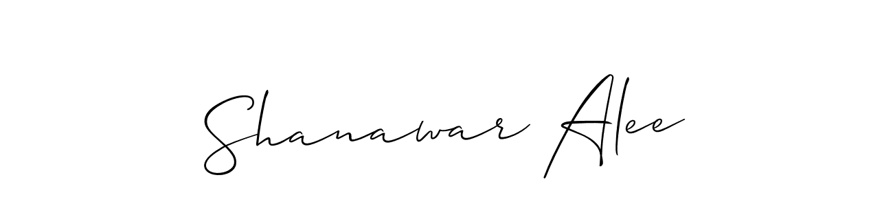 How to make Shanawar Alee name signature. Use Allison_Script style for creating short signs online. This is the latest handwritten sign. Shanawar Alee signature style 2 images and pictures png