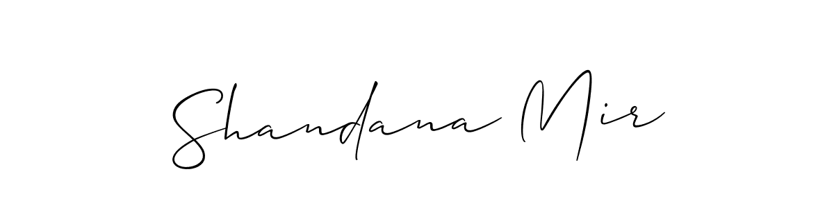 How to make Shandana Mir signature? Allison_Script is a professional autograph style. Create handwritten signature for Shandana Mir name. Shandana Mir signature style 2 images and pictures png