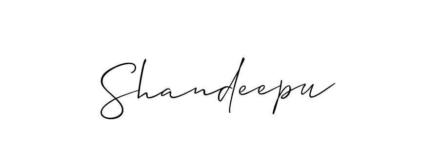 Make a beautiful signature design for name Shandeepu. With this signature (Allison_Script) style, you can create a handwritten signature for free. Shandeepu signature style 2 images and pictures png