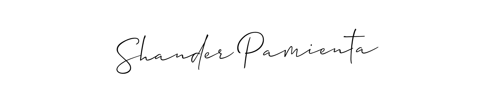 if you are searching for the best signature style for your name Shander Pamienta. so please give up your signature search. here we have designed multiple signature styles  using Allison_Script. Shander Pamienta signature style 2 images and pictures png