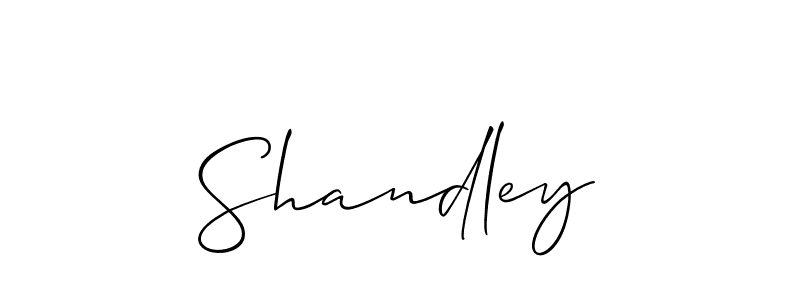 Design your own signature with our free online signature maker. With this signature software, you can create a handwritten (Allison_Script) signature for name Shandley. Shandley signature style 2 images and pictures png