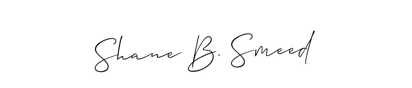 Make a beautiful signature design for name Shane B. Smeed. With this signature (Allison_Script) style, you can create a handwritten signature for free. Shane B. Smeed signature style 2 images and pictures png