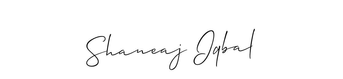 Design your own signature with our free online signature maker. With this signature software, you can create a handwritten (Allison_Script) signature for name Shaneaj Iqbal. Shaneaj Iqbal signature style 2 images and pictures png