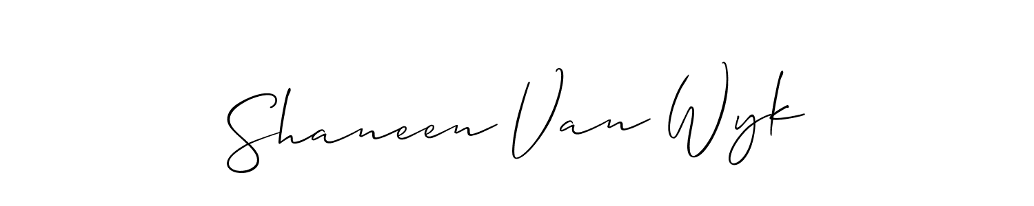 Design your own signature with our free online signature maker. With this signature software, you can create a handwritten (Allison_Script) signature for name Shaneen Van Wyk. Shaneen Van Wyk signature style 2 images and pictures png