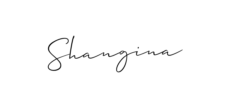 How to make Shangina signature? Allison_Script is a professional autograph style. Create handwritten signature for Shangina name. Shangina signature style 2 images and pictures png