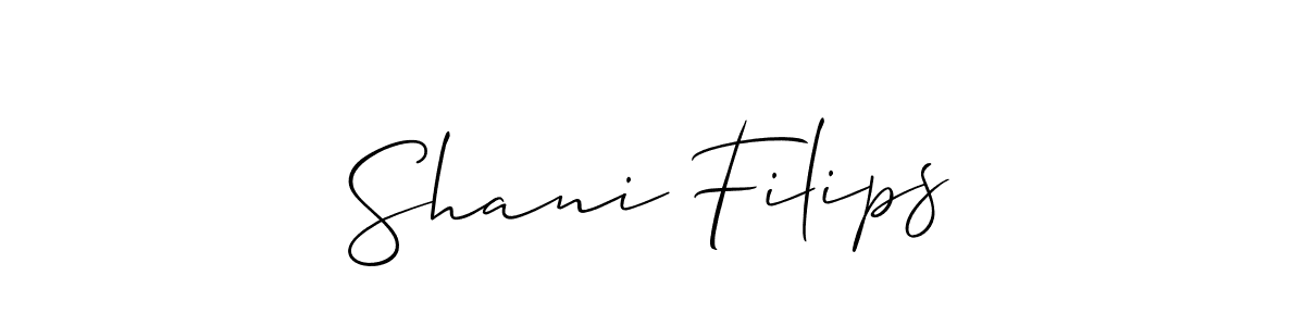 Also we have Shani Filips name is the best signature style. Create professional handwritten signature collection using Allison_Script autograph style. Shani Filips signature style 2 images and pictures png