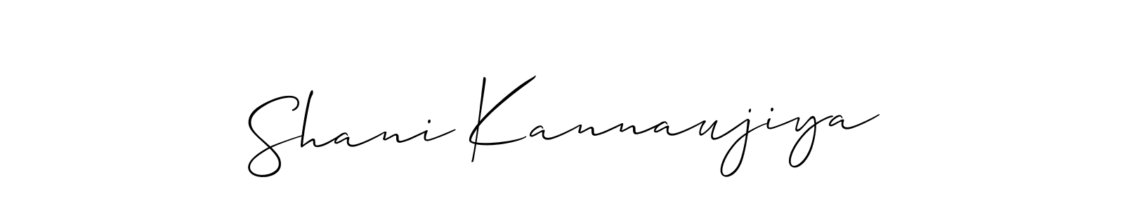 Also we have Shani Kannaujiya name is the best signature style. Create professional handwritten signature collection using Allison_Script autograph style. Shani Kannaujiya signature style 2 images and pictures png