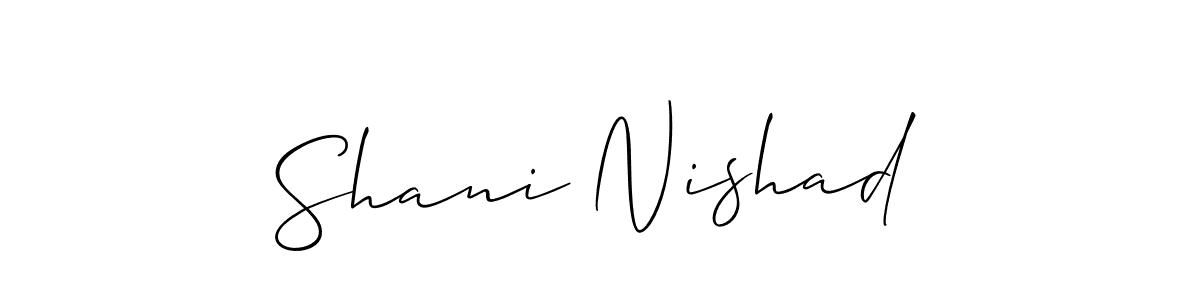 How to make Shani Nishad name signature. Use Allison_Script style for creating short signs online. This is the latest handwritten sign. Shani Nishad signature style 2 images and pictures png