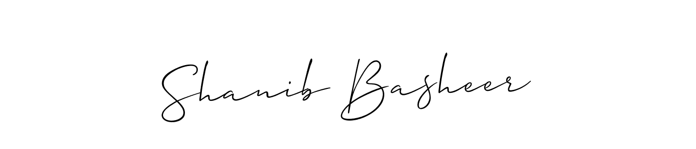 Create a beautiful signature design for name Shanib Basheer. With this signature (Allison_Script) fonts, you can make a handwritten signature for free. Shanib Basheer signature style 2 images and pictures png