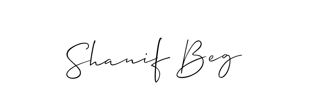 Create a beautiful signature design for name Shanif Beg. With this signature (Allison_Script) fonts, you can make a handwritten signature for free. Shanif Beg signature style 2 images and pictures png