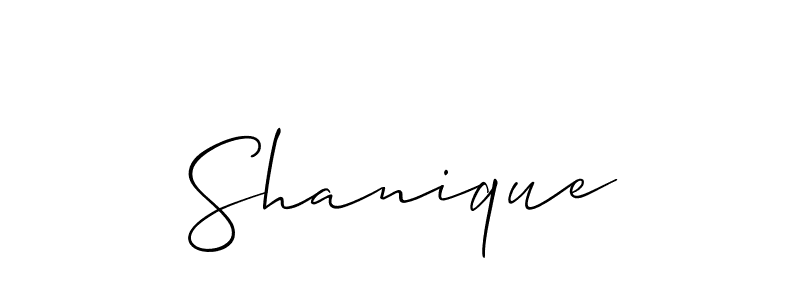 How to make Shanique signature? Allison_Script is a professional autograph style. Create handwritten signature for Shanique name. Shanique signature style 2 images and pictures png