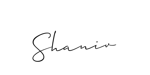 Shaniv stylish signature style. Best Handwritten Sign (Allison_Script) for my name. Handwritten Signature Collection Ideas for my name Shaniv. Shaniv signature style 2 images and pictures png