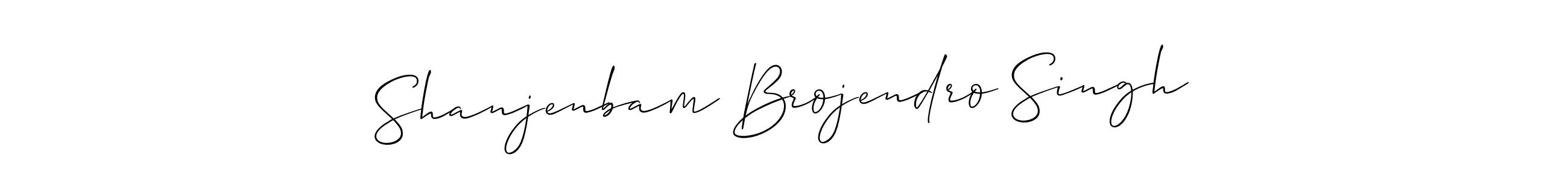 Also You can easily find your signature by using the search form. We will create Shanjenbam Brojendro Singh name handwritten signature images for you free of cost using Allison_Script sign style. Shanjenbam Brojendro Singh signature style 2 images and pictures png