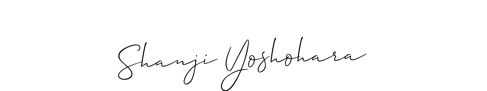 Make a beautiful signature design for name Shanji Yoshohara. With this signature (Allison_Script) style, you can create a handwritten signature for free. Shanji Yoshohara signature style 2 images and pictures png