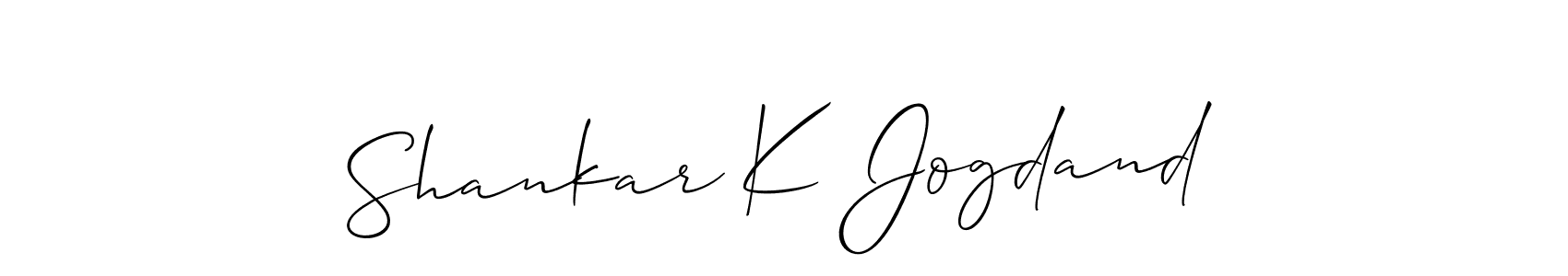 Make a beautiful signature design for name Shankar K Jogdand. With this signature (Allison_Script) style, you can create a handwritten signature for free. Shankar K Jogdand signature style 2 images and pictures png