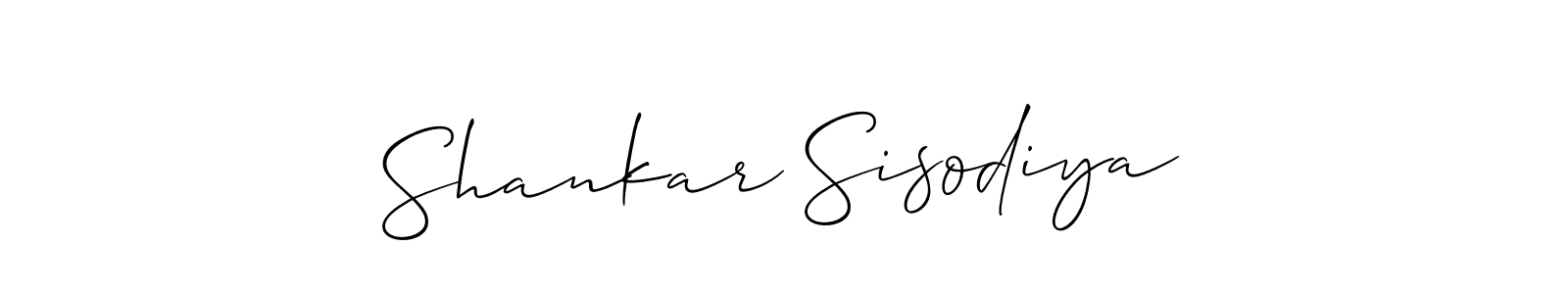 Allison_Script is a professional signature style that is perfect for those who want to add a touch of class to their signature. It is also a great choice for those who want to make their signature more unique. Get Shankar Sisodiya name to fancy signature for free. Shankar Sisodiya signature style 2 images and pictures png