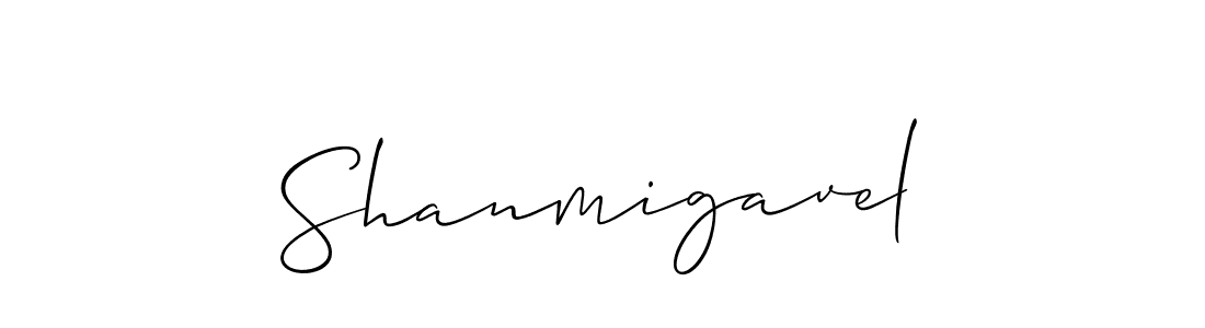 How to make Shanmigavel signature? Allison_Script is a professional autograph style. Create handwritten signature for Shanmigavel name. Shanmigavel signature style 2 images and pictures png