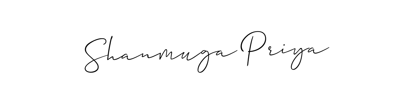 Also we have Shanmuga Priya name is the best signature style. Create professional handwritten signature collection using Allison_Script autograph style. Shanmuga Priya signature style 2 images and pictures png