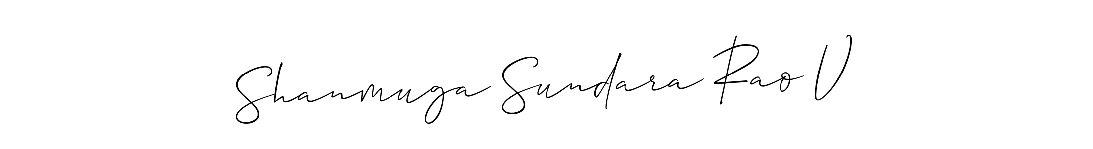 It looks lik you need a new signature style for name Shanmuga Sundara Rao V. Design unique handwritten (Allison_Script) signature with our free signature maker in just a few clicks. Shanmuga Sundara Rao V signature style 2 images and pictures png