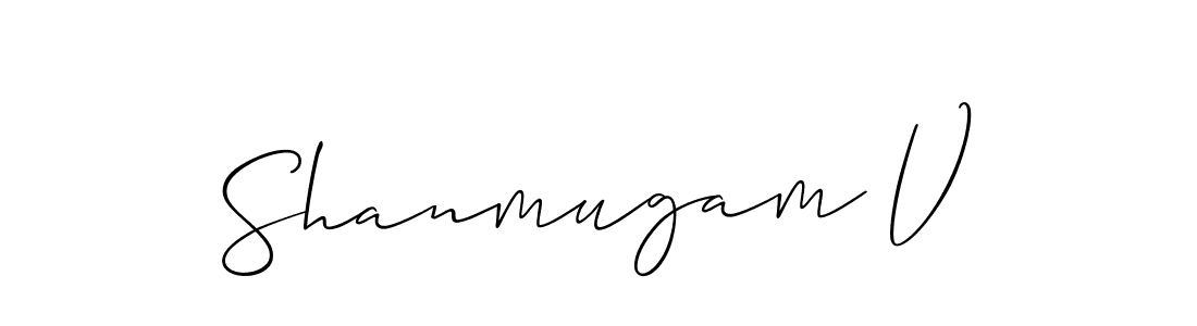 How to make Shanmugam V signature? Allison_Script is a professional autograph style. Create handwritten signature for Shanmugam V name. Shanmugam V signature style 2 images and pictures png