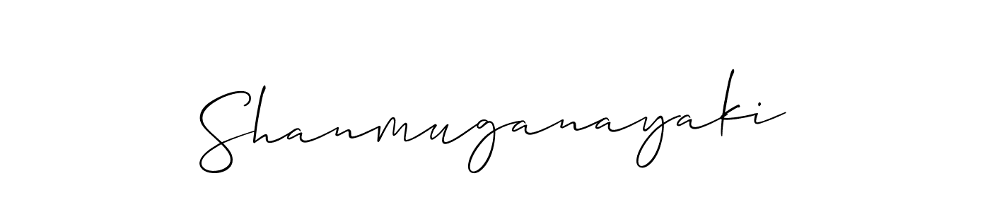 Design your own signature with our free online signature maker. With this signature software, you can create a handwritten (Allison_Script) signature for name Shanmuganayaki. Shanmuganayaki signature style 2 images and pictures png