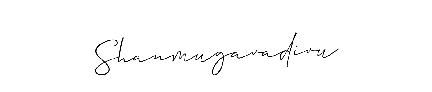 Make a beautiful signature design for name Shanmugavadivu. With this signature (Allison_Script) style, you can create a handwritten signature for free. Shanmugavadivu signature style 2 images and pictures png