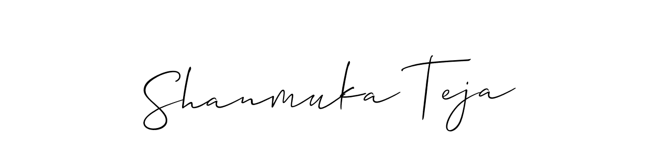 How to Draw Shanmuka Teja signature style? Allison_Script is a latest design signature styles for name Shanmuka Teja. Shanmuka Teja signature style 2 images and pictures png