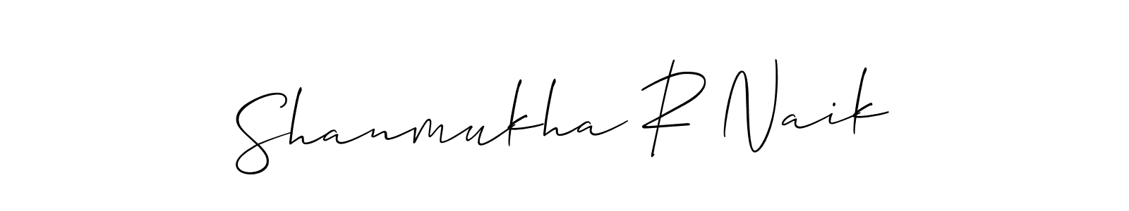You should practise on your own different ways (Allison_Script) to write your name (Shanmukha R Naik) in signature. don't let someone else do it for you. Shanmukha R Naik signature style 2 images and pictures png
