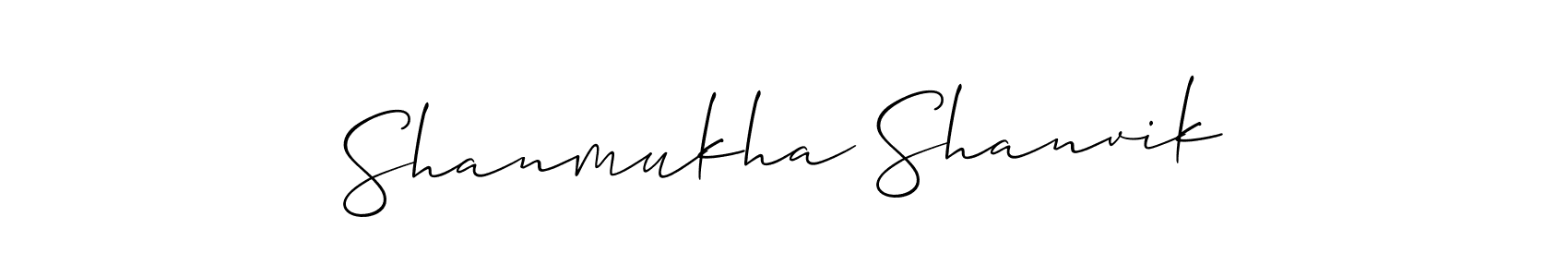 Make a beautiful signature design for name Shanmukha Shanvik. With this signature (Allison_Script) style, you can create a handwritten signature for free. Shanmukha Shanvik signature style 2 images and pictures png