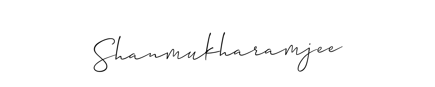 You should practise on your own different ways (Allison_Script) to write your name (Shanmukharamjee) in signature. don't let someone else do it for you. Shanmukharamjee signature style 2 images and pictures png