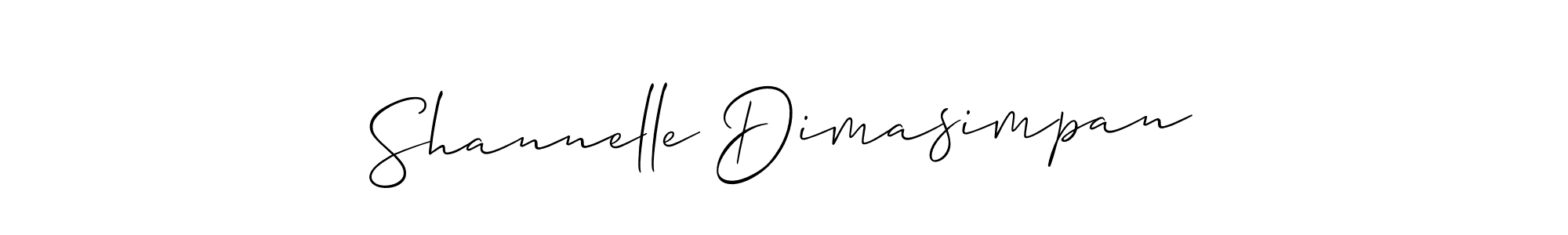 Make a beautiful signature design for name Shannelle Dimasimpan. With this signature (Allison_Script) style, you can create a handwritten signature for free. Shannelle Dimasimpan signature style 2 images and pictures png