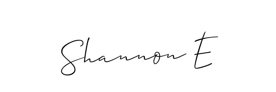 Create a beautiful signature design for name Shannon E. With this signature (Allison_Script) fonts, you can make a handwritten signature for free. Shannon E signature style 2 images and pictures png