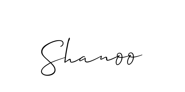 Use a signature maker to create a handwritten signature online. With this signature software, you can design (Allison_Script) your own signature for name Shanoo. Shanoo signature style 2 images and pictures png