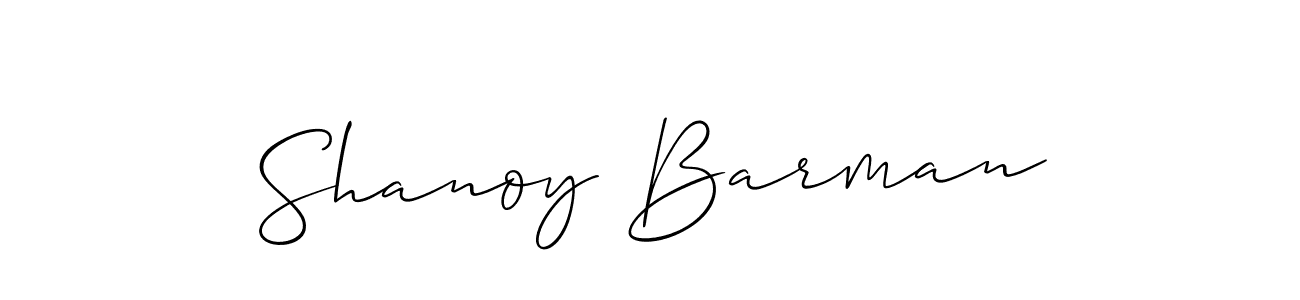 How to make Shanoy Barman name signature. Use Allison_Script style for creating short signs online. This is the latest handwritten sign. Shanoy Barman signature style 2 images and pictures png