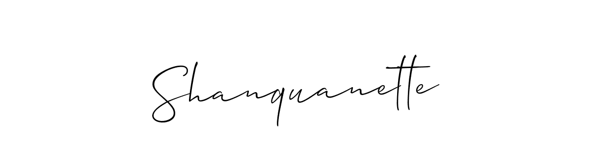 Make a beautiful signature design for name Shanquanette. With this signature (Allison_Script) style, you can create a handwritten signature for free. Shanquanette signature style 2 images and pictures png