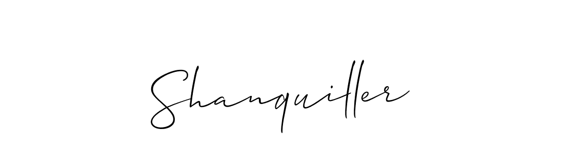 Use a signature maker to create a handwritten signature online. With this signature software, you can design (Allison_Script) your own signature for name Shanquiller. Shanquiller signature style 2 images and pictures png