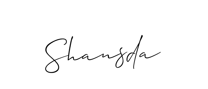 Similarly Allison_Script is the best handwritten signature design. Signature creator online .You can use it as an online autograph creator for name Shansda. Shansda signature style 2 images and pictures png