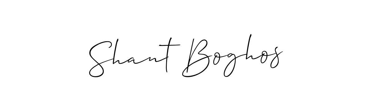 Create a beautiful signature design for name Shant Boghos. With this signature (Allison_Script) fonts, you can make a handwritten signature for free. Shant Boghos signature style 2 images and pictures png