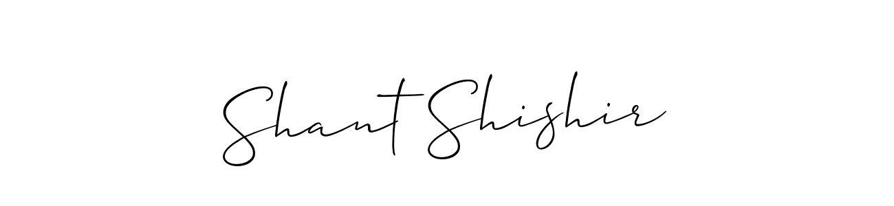 Make a beautiful signature design for name Shant Shishir. With this signature (Allison_Script) style, you can create a handwritten signature for free. Shant Shishir signature style 2 images and pictures png