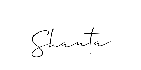 How to make Shanta signature? Allison_Script is a professional autograph style. Create handwritten signature for Shanta name. Shanta signature style 2 images and pictures png