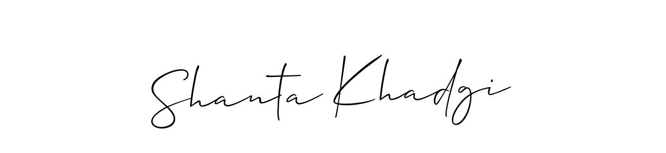 Make a beautiful signature design for name Shanta Khadgi. With this signature (Allison_Script) style, you can create a handwritten signature for free. Shanta Khadgi signature style 2 images and pictures png