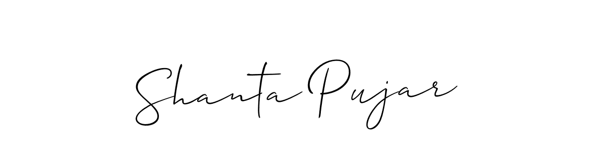 Shanta Pujar stylish signature style. Best Handwritten Sign (Allison_Script) for my name. Handwritten Signature Collection Ideas for my name Shanta Pujar. Shanta Pujar signature style 2 images and pictures png