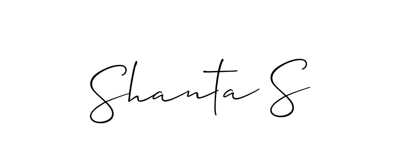 Also we have Shanta S name is the best signature style. Create professional handwritten signature collection using Allison_Script autograph style. Shanta S signature style 2 images and pictures png