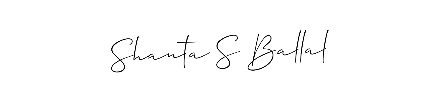 Allison_Script is a professional signature style that is perfect for those who want to add a touch of class to their signature. It is also a great choice for those who want to make their signature more unique. Get Shanta S Ballal name to fancy signature for free. Shanta S Ballal signature style 2 images and pictures png