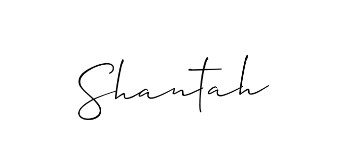 Design your own signature with our free online signature maker. With this signature software, you can create a handwritten (Allison_Script) signature for name Shantah. Shantah signature style 2 images and pictures png