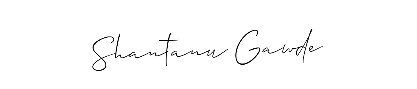 Shantanu Gawde stylish signature style. Best Handwritten Sign (Allison_Script) for my name. Handwritten Signature Collection Ideas for my name Shantanu Gawde. Shantanu Gawde signature style 2 images and pictures png
