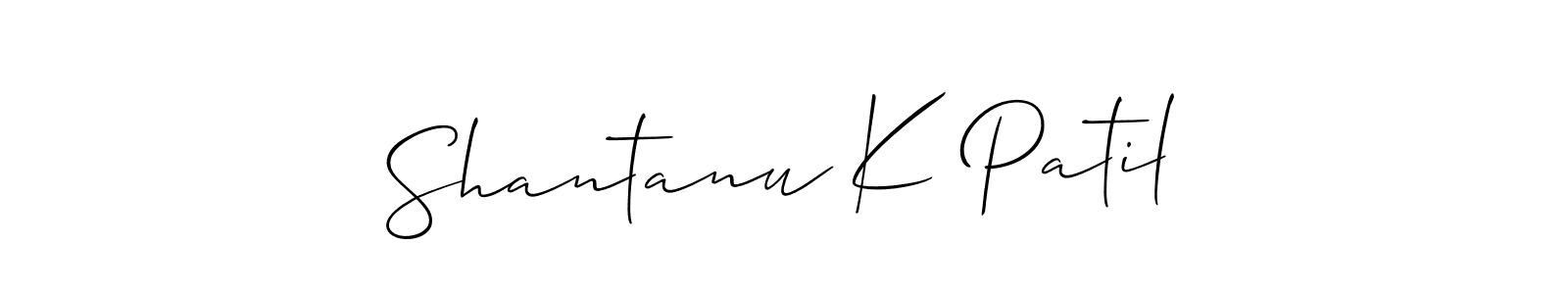 Also You can easily find your signature by using the search form. We will create Shantanu K Patil name handwritten signature images for you free of cost using Allison_Script sign style. Shantanu K Patil signature style 2 images and pictures png